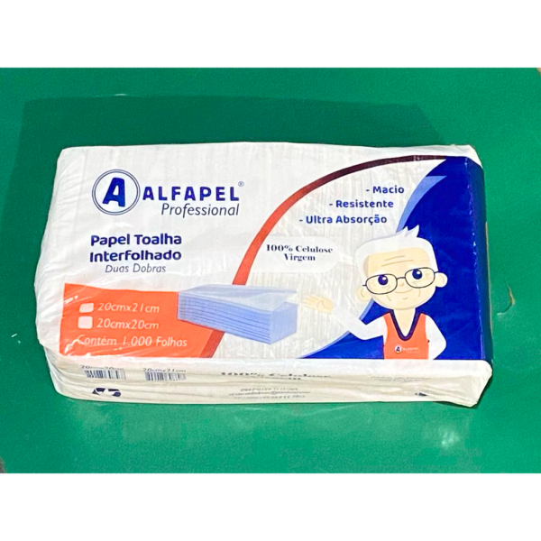 PAPEL TOALHA INTERFOLHAS CELULOSE ALFAPEL 20 X 21 C/ 1000 FL PAPE1014
